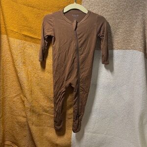 Kyte Baby Coffee Zippered Footie Bamboo 3-6 Months